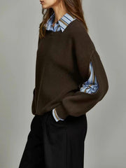 Vibemartini 2 in 1 Ribbed Cutout Sweater