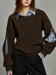 Vibemartini 2 in 1 Ribbed Cutout Sweater