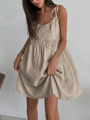 Vibemartini Levanzo Tied Shoulder Short Dress