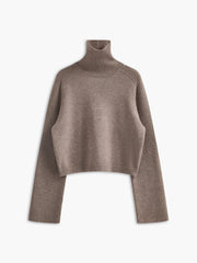 Vibemartini Ribbed Turtleneck Short Sweater