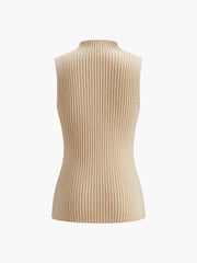 Vibemartini Minimalist Mock Neck Rib Tank Top