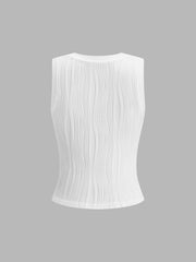 Vibemartini Solid Wavy Textured Tank Top