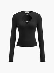 Vibemartini Double Keyholes Long Sleeve Top