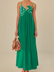 Vibemartini Embroidered Fish Semi-Sheer Cami Dress