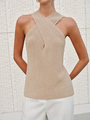 Vibemartini Halter Cross-Over Collar Tank Top