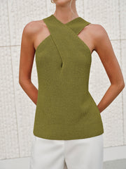 Vibemartini Halter Cross-Over Collar Tank Top