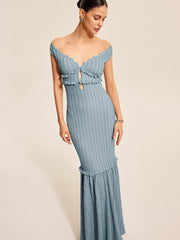 Vibemartini Off-Shoulder Ruffle Detail Dress