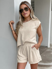 Vibemartini Cotton & Linen Pockets Shorts Set