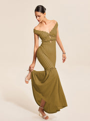Vibemartini Off-Shoulder Ruffle Detail Dress