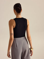 Vibemartini Metal Decor Sleeveless Top