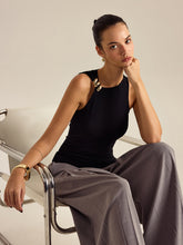 Vibemartini Metal Decor Sleeveless Top