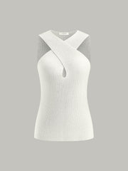 Vibemartini Halter Cross-Over Collar Tank Top