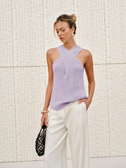 Vibemartini Halter Cross-Over Collar Tank Top