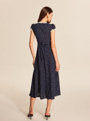 Vibemartini Polka Dot Lace-Trim Dress