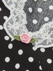 Vibemartini Polka Dot Lace-Trim Dress