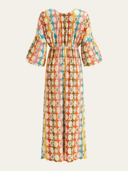 Vibemartini Jacquard Print V-Neck Dress