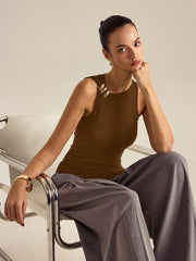 Vibemartini Metal Decor Sleeveless Top