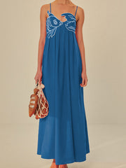 Vibemartini Embroidered Fish Semi-Sheer Cami Dress