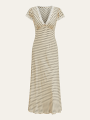 Vibemartini Polka Dot Lace-Trim Dress