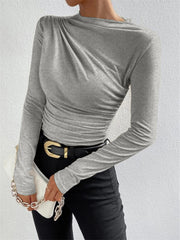 Vibemartini Ruching Long Sleeve Shirt