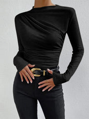 Vibemartini Ruching Long Sleeve Shirt