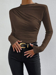 Vibemartini Ruching Long Sleeve Shirt