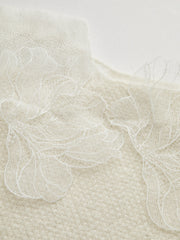 Vibemartini Floral lace Sweater Semi Sheer Round Neck Sweater