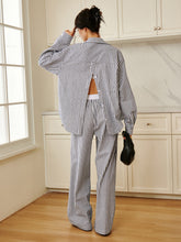 Vibemartini Cotton & Linen Pinstripe Loose Shirt