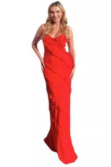 Backless Sling U-Neck Off-Shoulder Maxi Dress