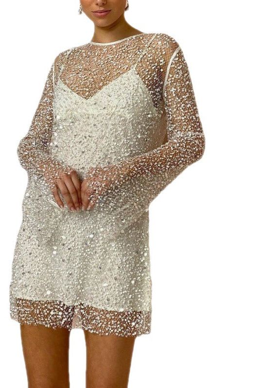 See-through Mesh Two-piece Suspender Dress