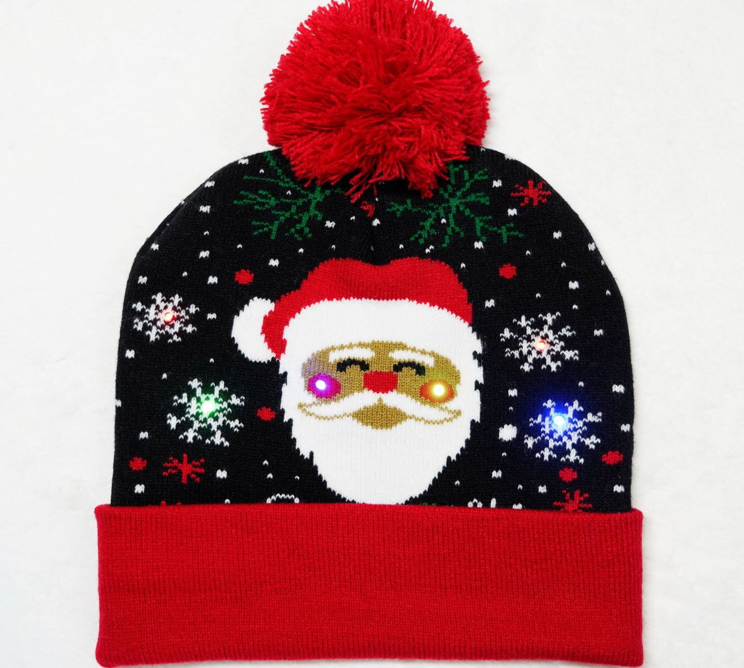 LED Snowflake Jacquard Christmas Hat