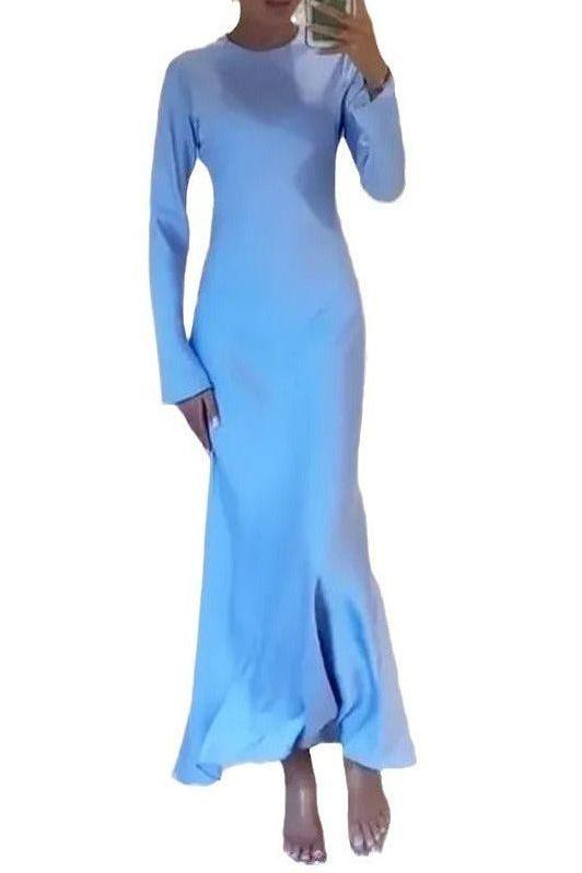 Slimming long casual dress