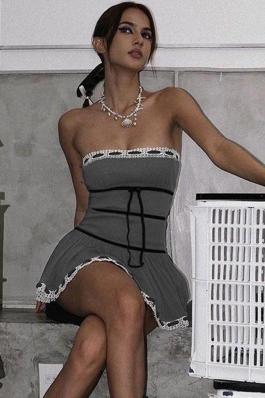 sexy lust style one-line dress