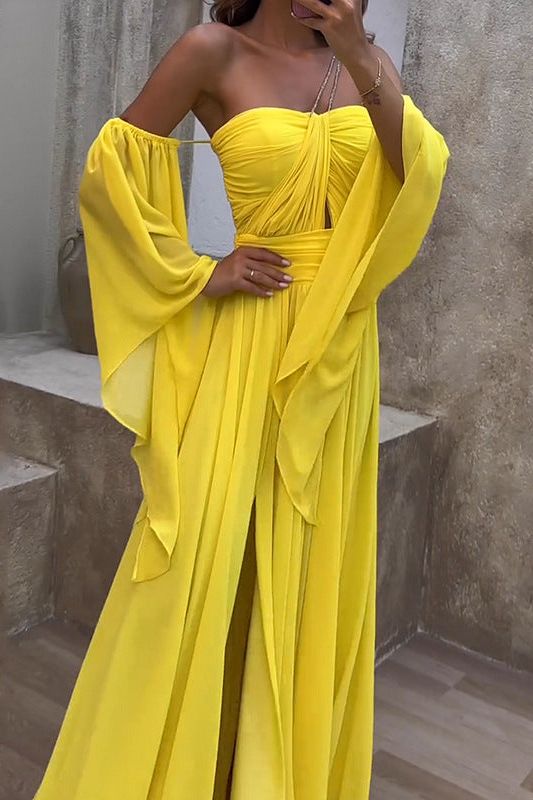 Yellow Waist Loose Dress