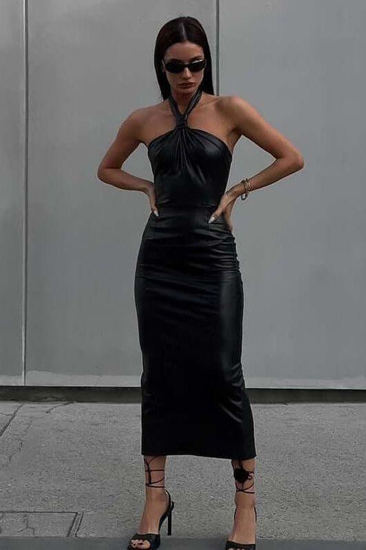 Halter Neck Hip Dress