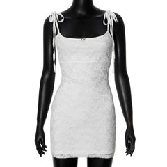 Style 2024 Summer New Women's Clothing Solid Color Low Cut Sleeveless Lace High Waisted Camisole Skirt
