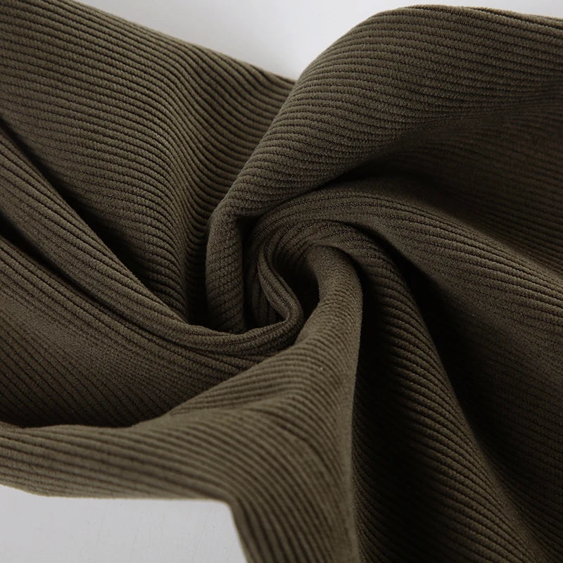 Women Corduroy Flare Pants Retro Green Low Waisted Skinny Boot Cut Trousers Autumn Y2K Streetwear Outfits Casual