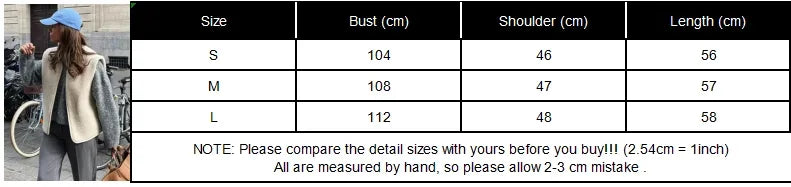 New Solid Lamb Wool Single Breasted Vest For Women Casual V Neck Sleeveless Warm Waistcoat Autumn High Street Outerwear Y2K