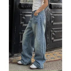 Vintage Oversized Y2k Jeans Woman Korean Fashion Casual Basic Baggy Blue Denim Pants America Style Streetwear Trousers