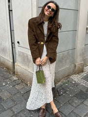 Fashion Turn Down Collar Suit Jacket for Women Casual Long Sleeve Single Breasted Female Coats Autumn Office Ladies Suits