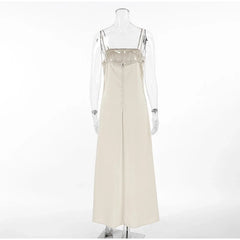 Slip Dress Women Summer Cotton Lined Loose Dresses Sleeveless Thin Straps White Long Dresses Backless Beach Holiday Dresses