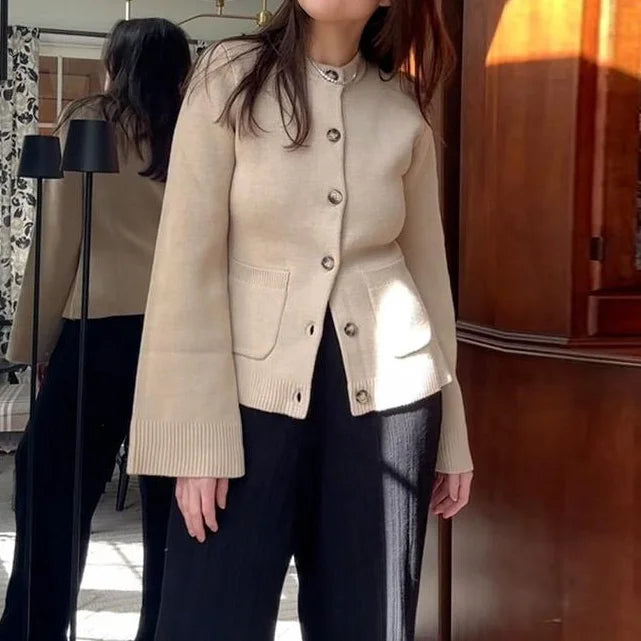 3 Colors Versatile Knits Autumn Loose Casual Basic Classic Women's Cardigan Pockets Tops Lady Fall Fashion Outerwear