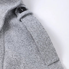 Elegant Single Breasted Woolen Women Coat Loose Lapel Long Sleeve Female Short Jacket Autumn Winter New Grey Lady Outwear