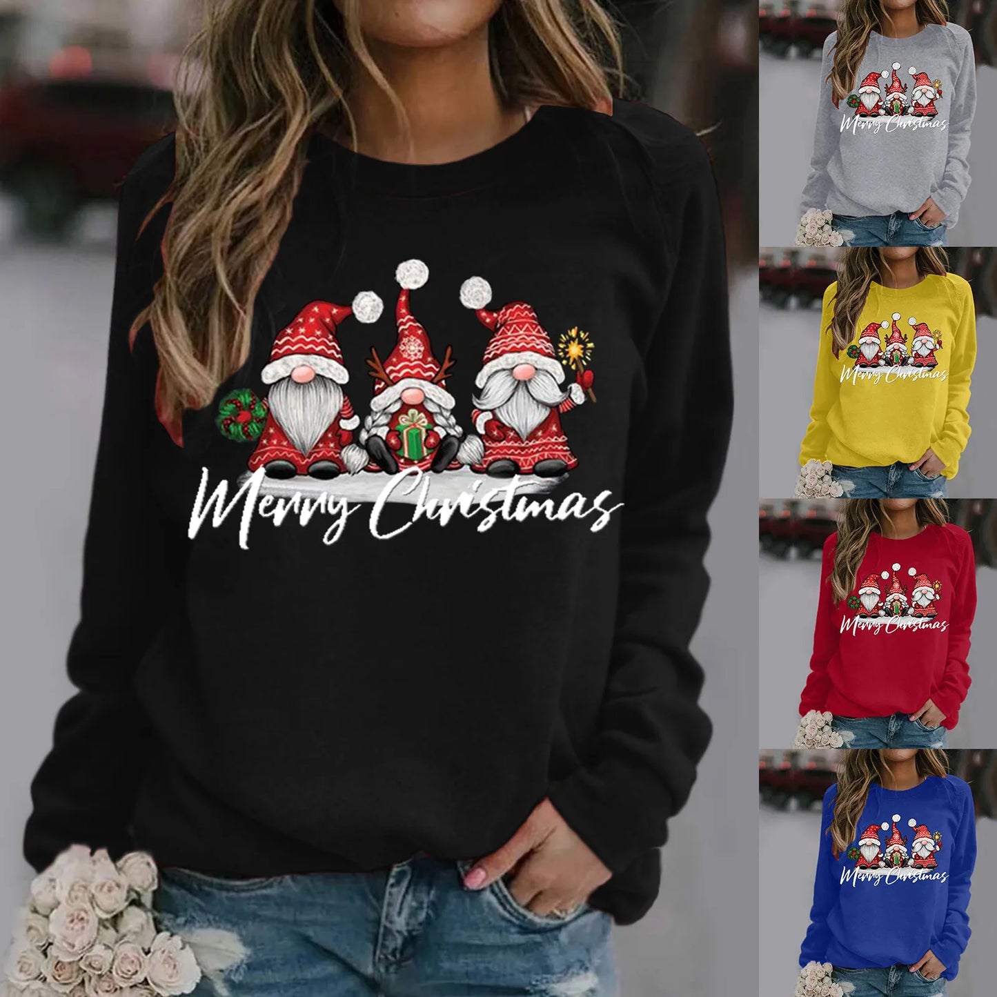 Merry Christmas All Season Fashion New Design Long Sleeve Hoodie Hoodies-L