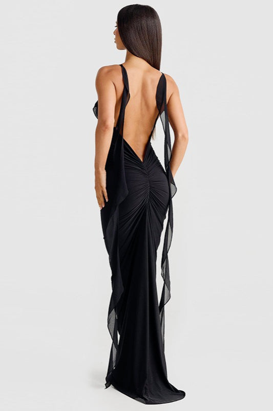 V-Back Mermaid Slip Dress