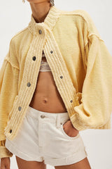 Chunky Funnel Neck Button Front Knit Cardigan