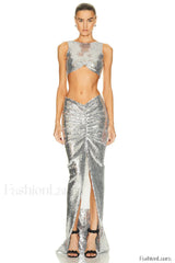 Alaia Sequin Top Charming + Skirt Set
