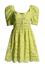 Ayiak Elegant Short Dress S / Lime Samoa