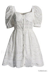 Ayiak Elegant Short Dress S / White Samoa
