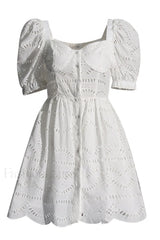 Ayiak Elegant Short Dress S / White Samoa